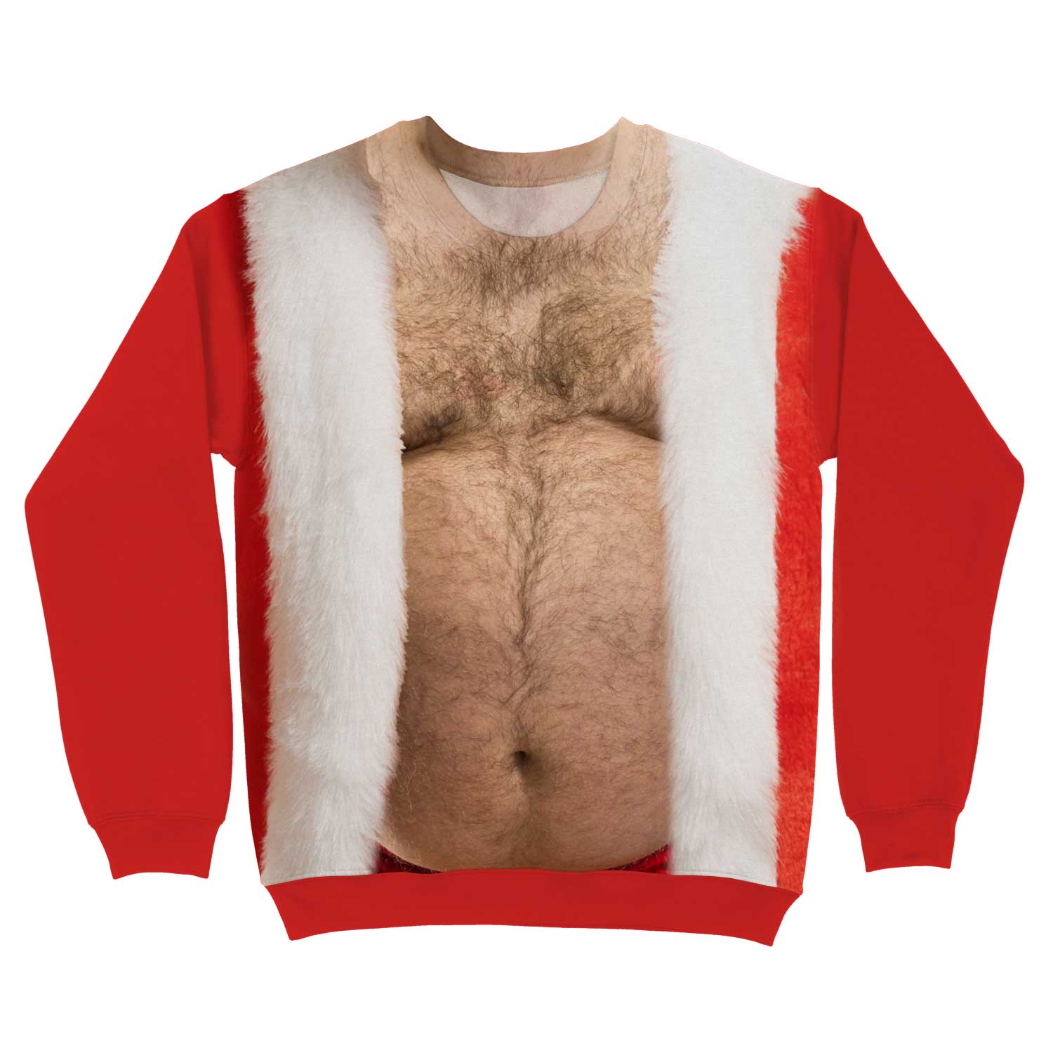 Hairy Santa Man Funny Christmas Jumper