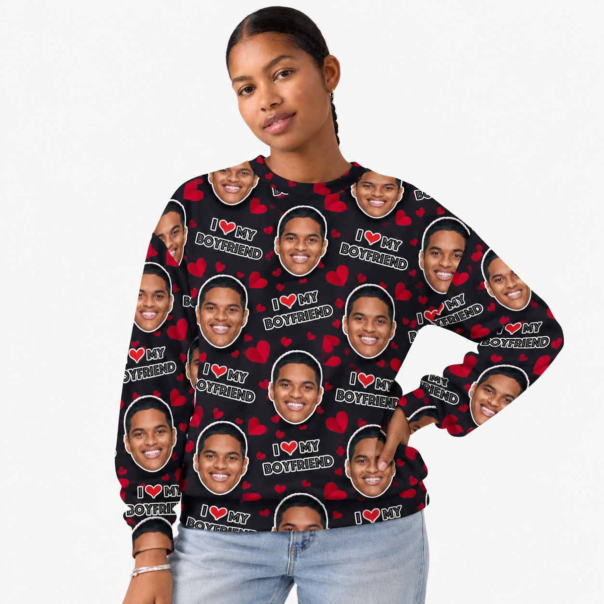 I Love My Boyfriend Personalised Sweatshirt