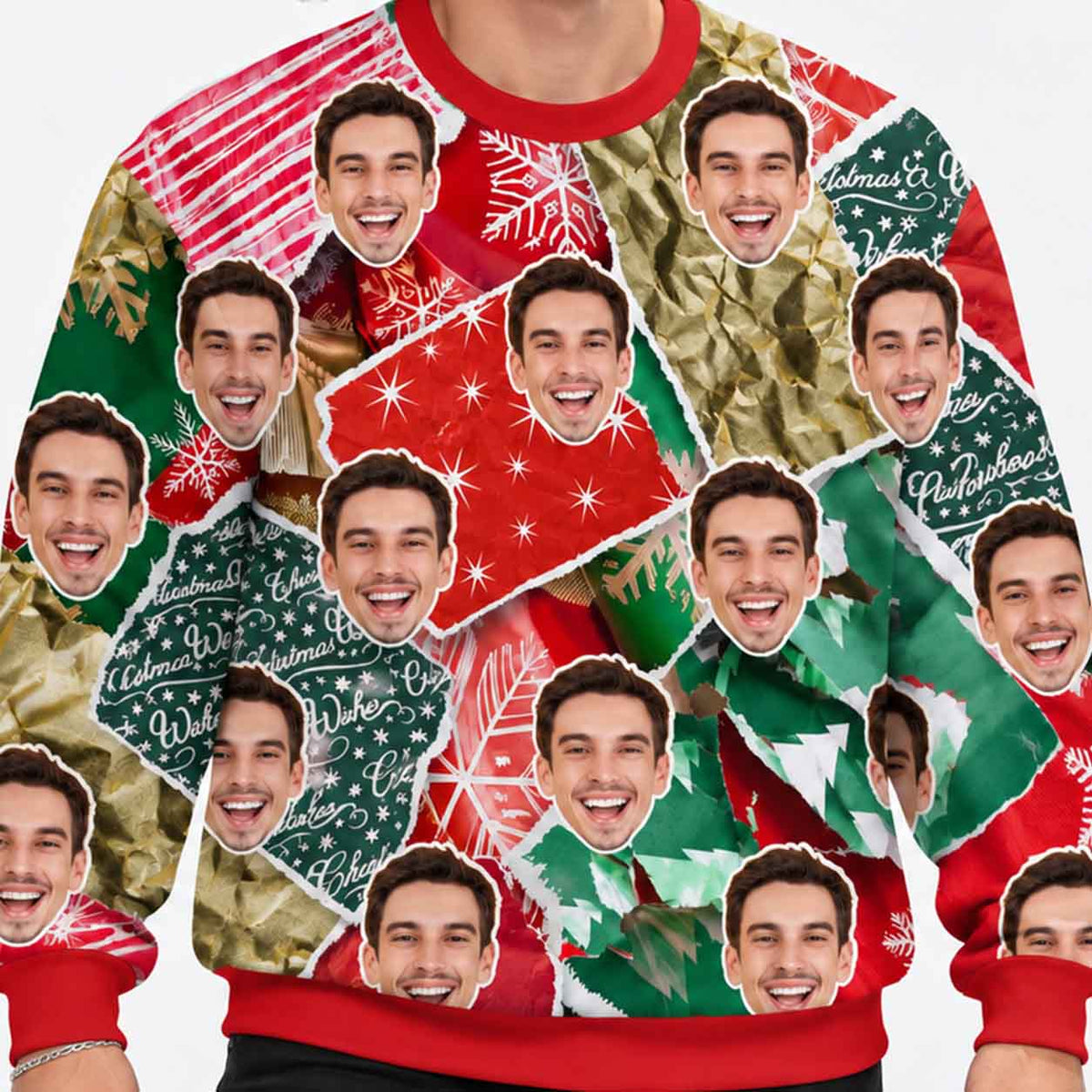 Ugly Scrappy Wrap Personalised Christmas Jumper