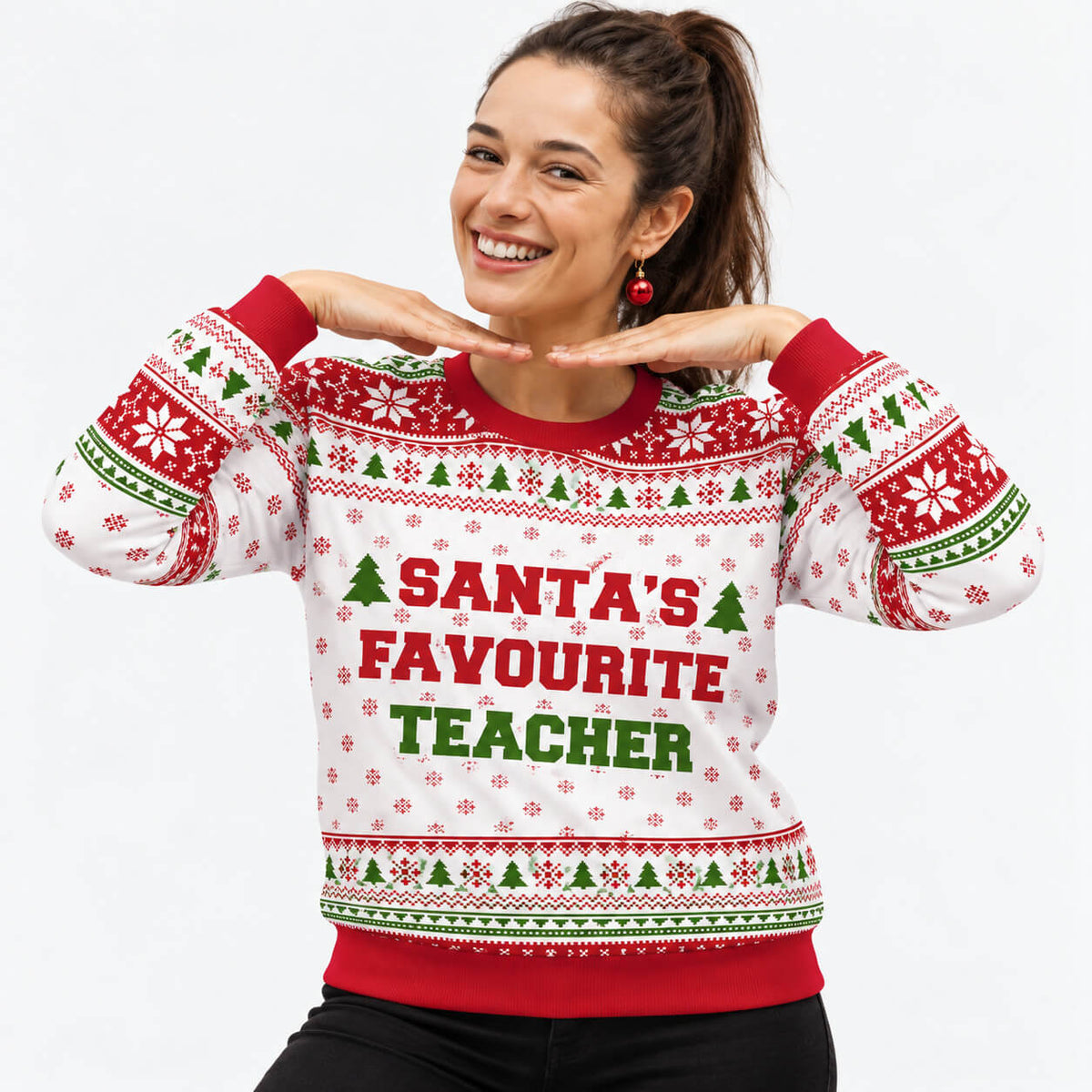 Santa's Favourite (Job Title Here) Personalised Christmas Jumper
