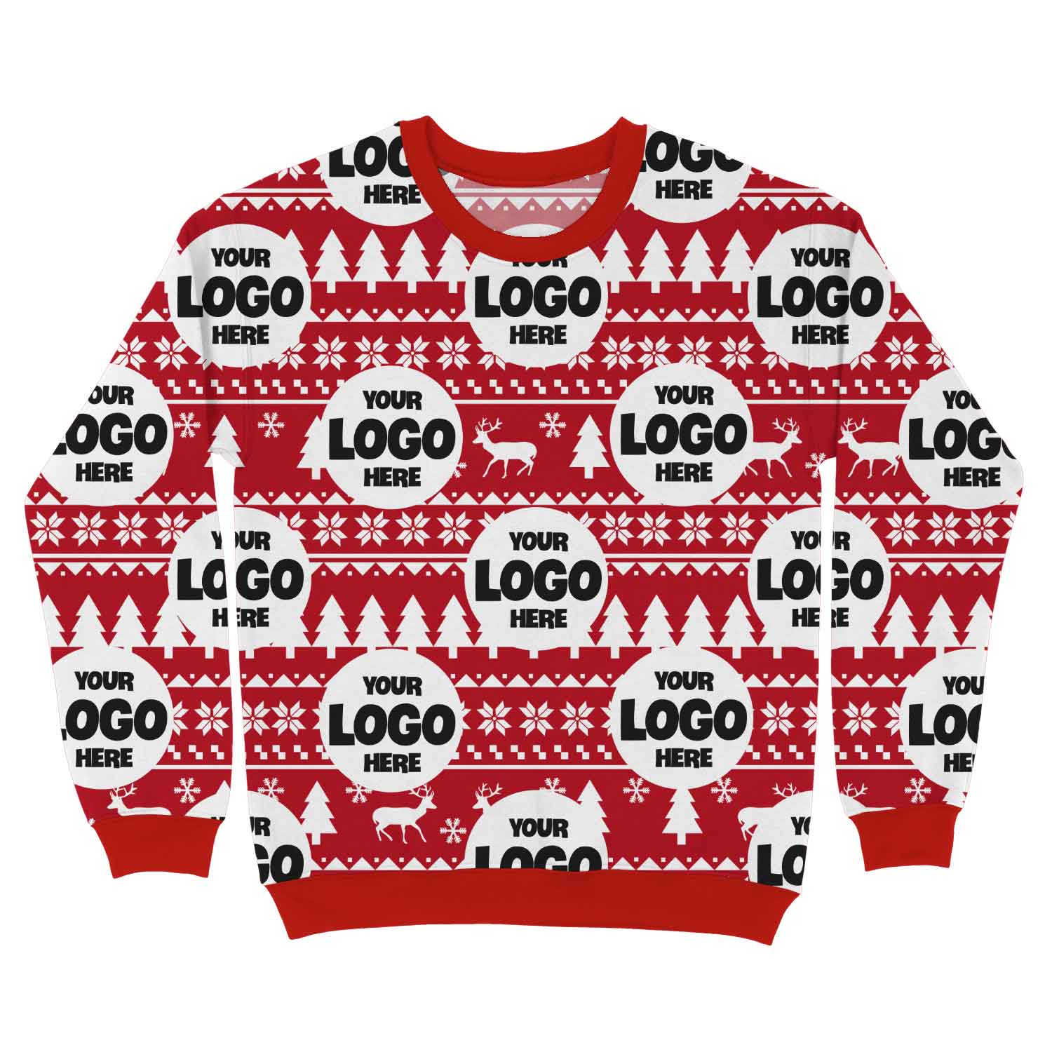 Your Logo Pattern Multi Personalised Christmas Jumper