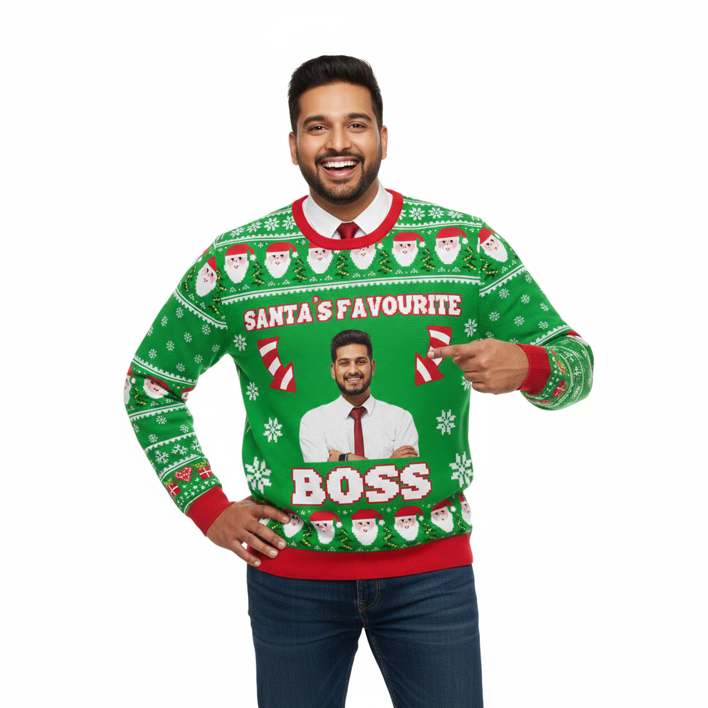 Santa's Favourite Boss Personalised Christmas Jumper