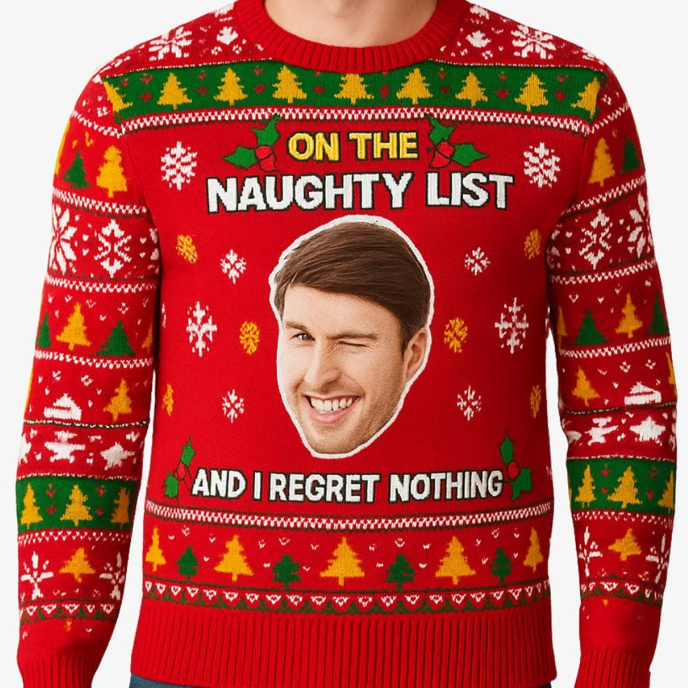 On The Naughty List Personalised Christmas Jumper