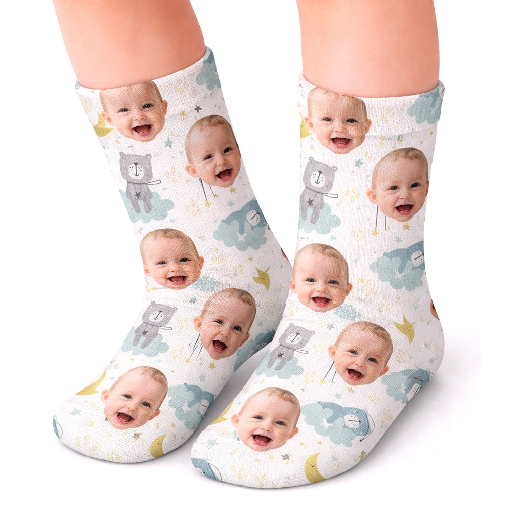 Sleepy Animal Pattern Kids Socks