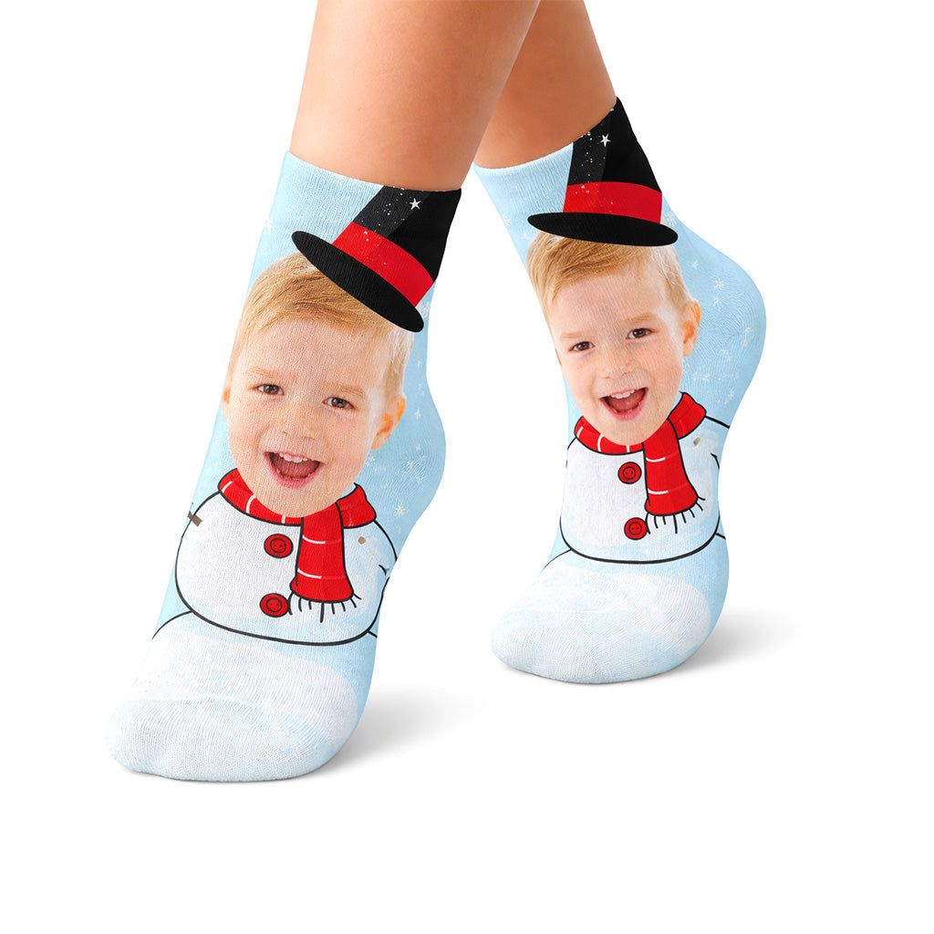 Snowman Face Kids Socks