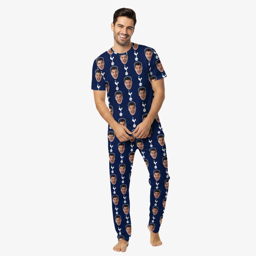Spurs Navy Men's Personalised Pyjamas - Trouser Set