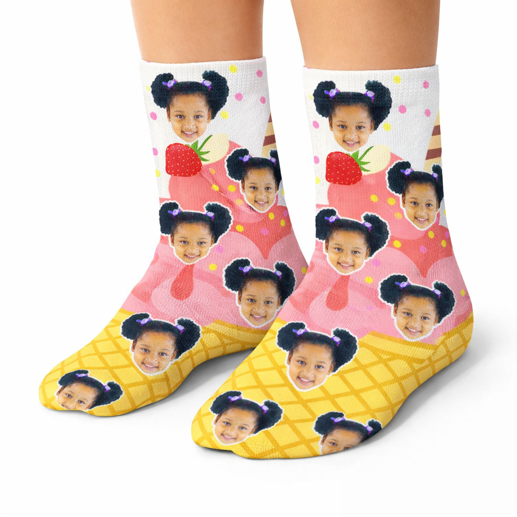 Strawberry Ice Cream Kids Socks