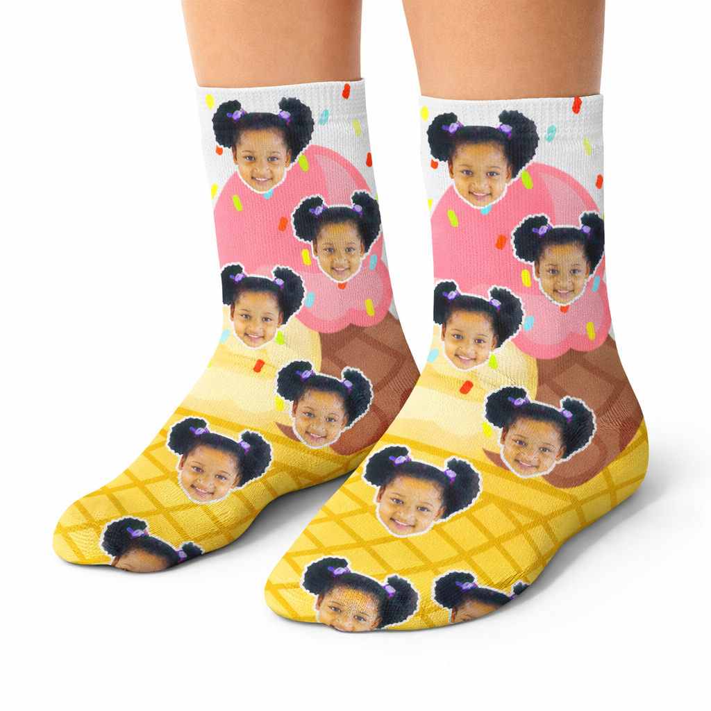 Neapolitan Ice Cream Kids Socks