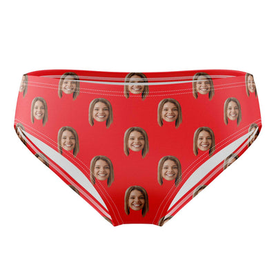 Red personalised swimming trunks