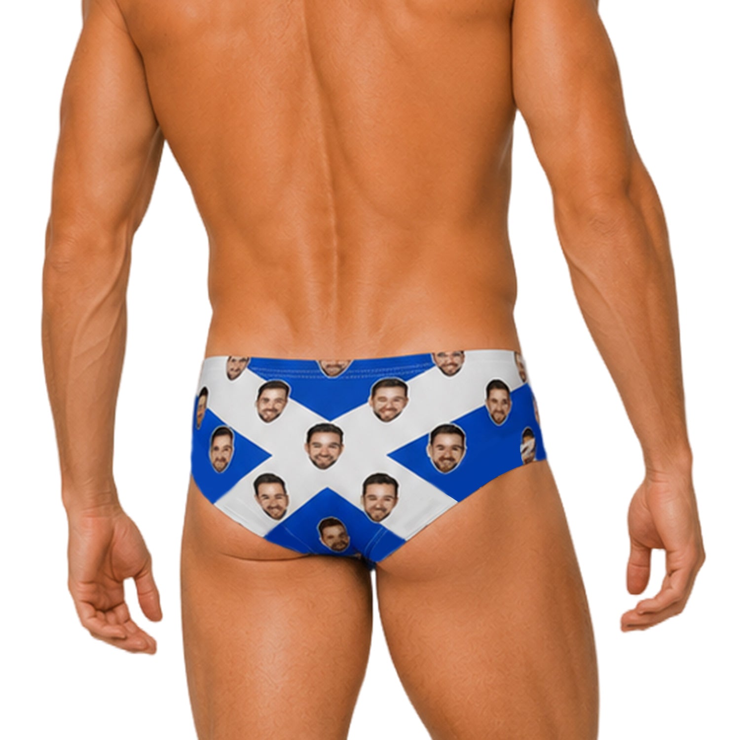 Face Pattern Scottish Flag Swim Trunks