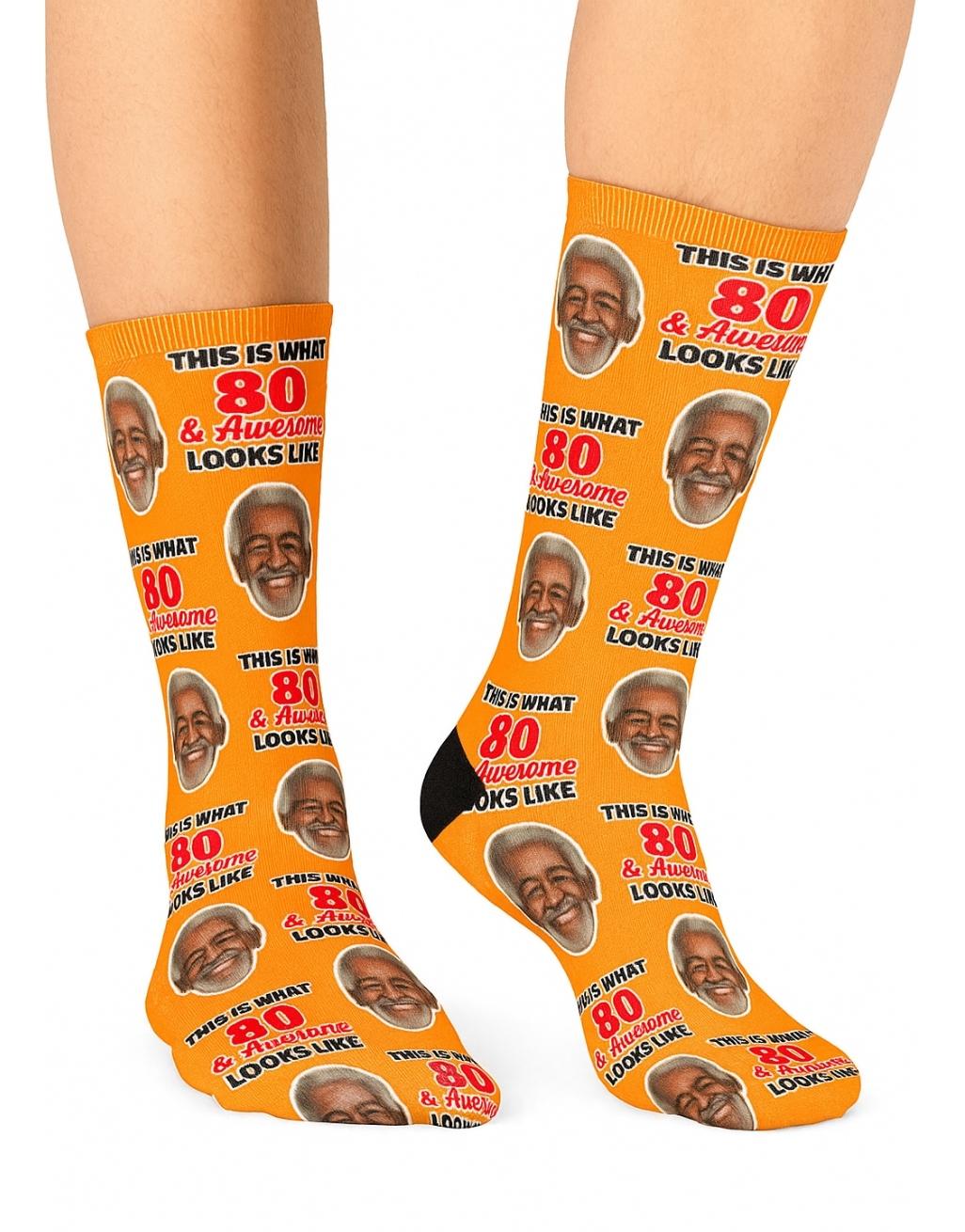 This Is What 80 & Awesome Looks Like birthday Socks