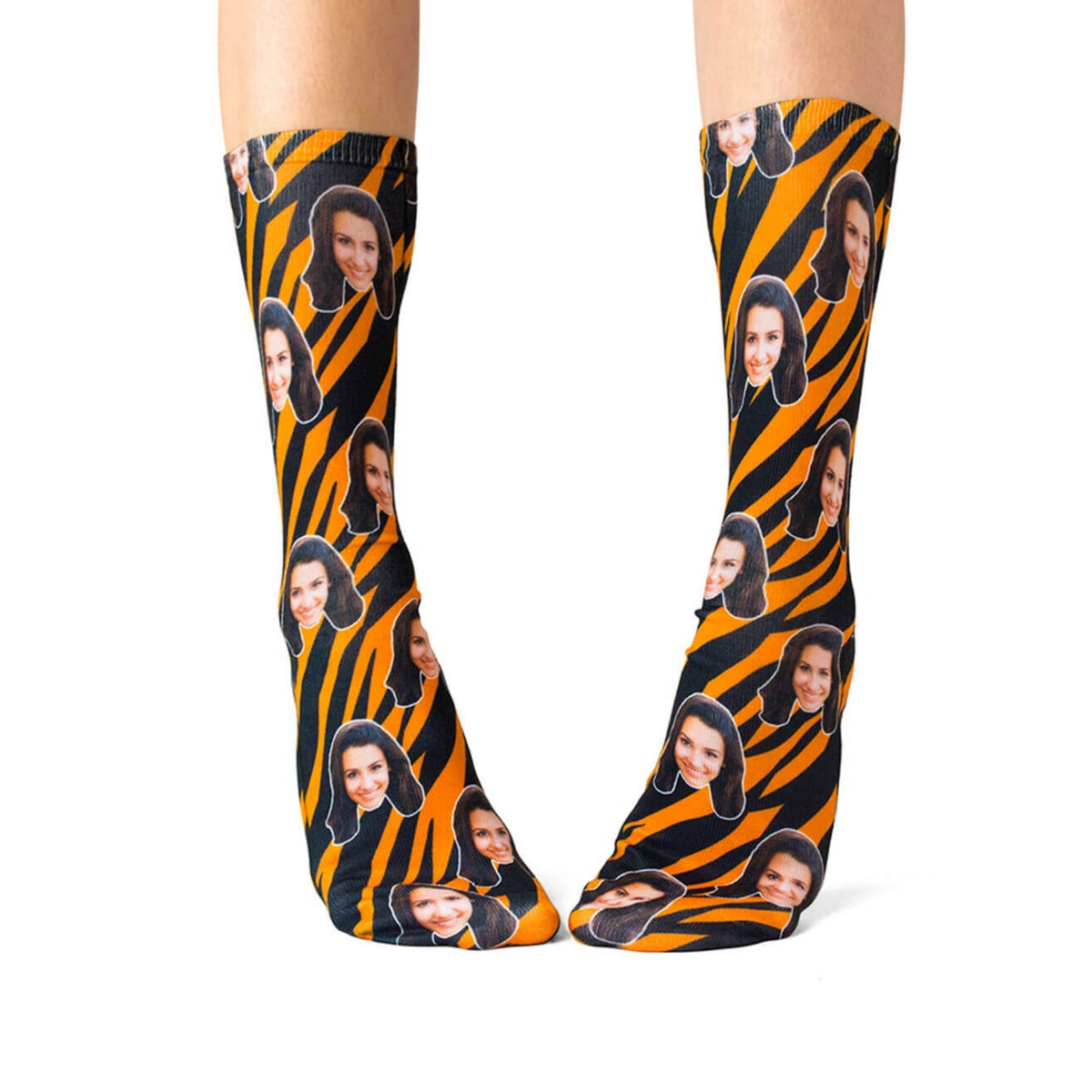 Tiger Print Face Socks