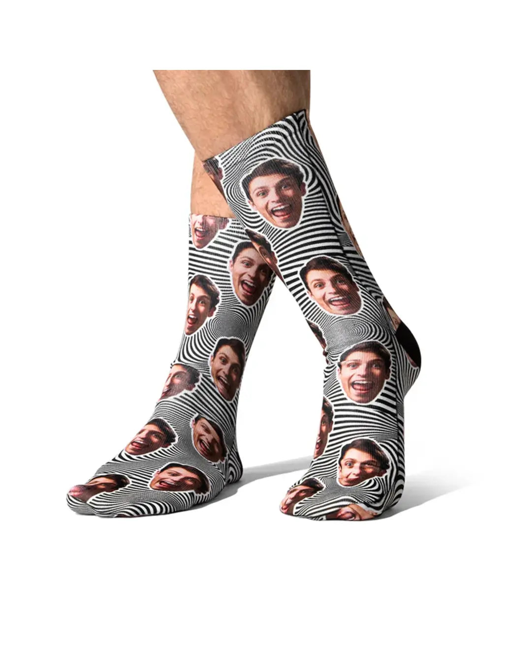 Trippy Mono Swirl Face Socks