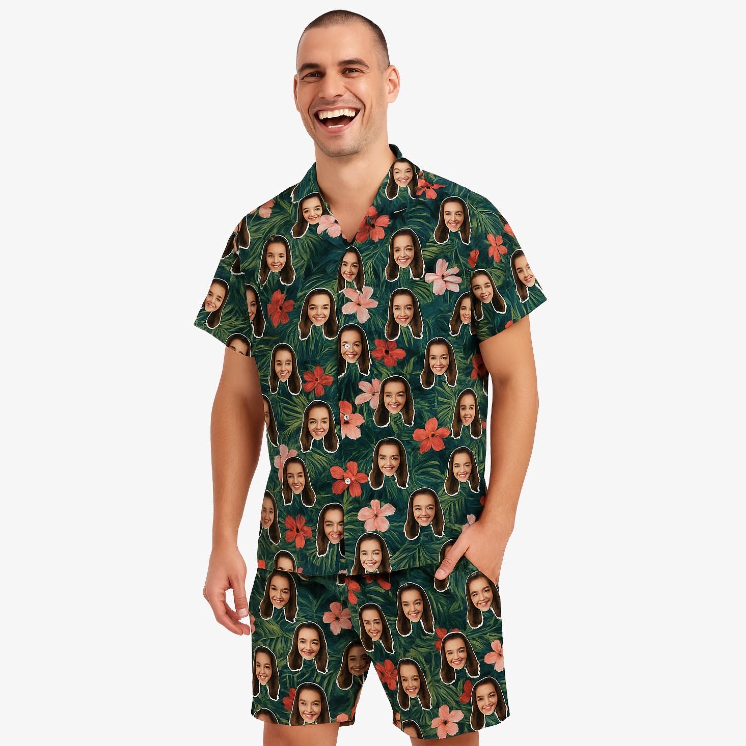 Tropical Forest Personalised Hawaiian Shirt Shorts Set
