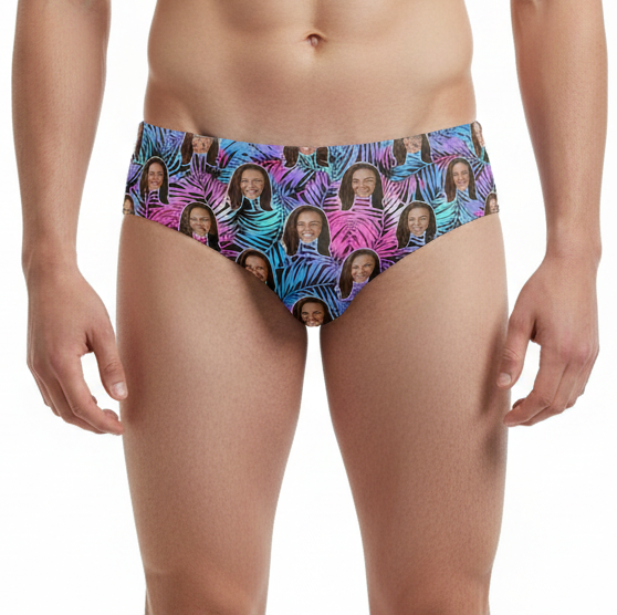 Tropical Neon Personalised Swim Trunks