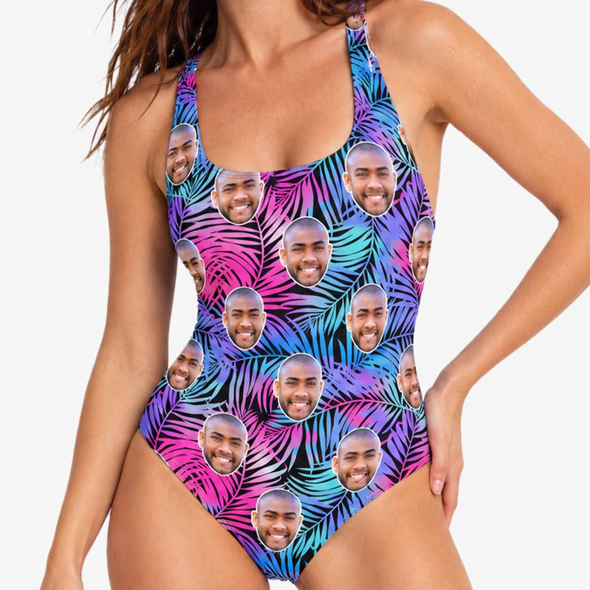 Tropical Neon Swimsuit Personalised With Face
