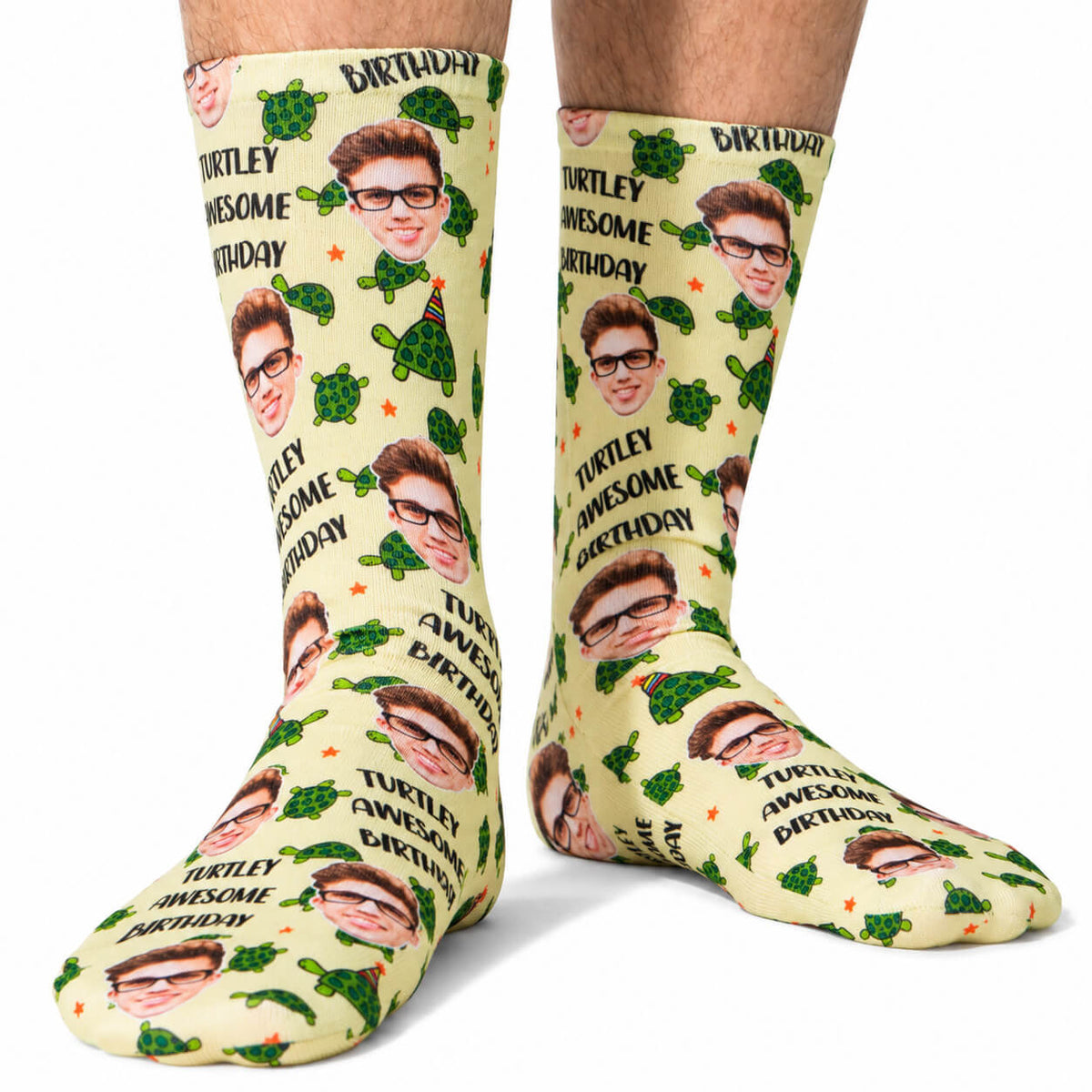 Turtley Awesome Birthday Socks