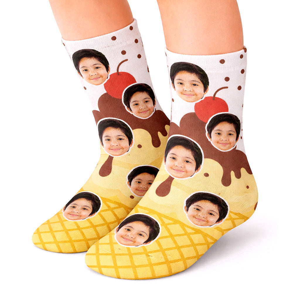 Vanilla Sundae Ice Cream Kids Socks