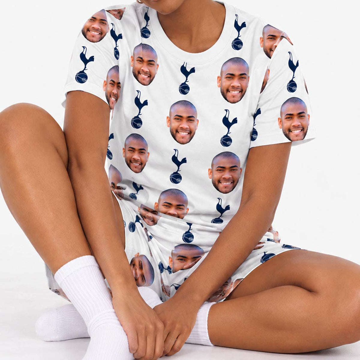 Spurs White Women's Personalised PJs - Shorts Set
