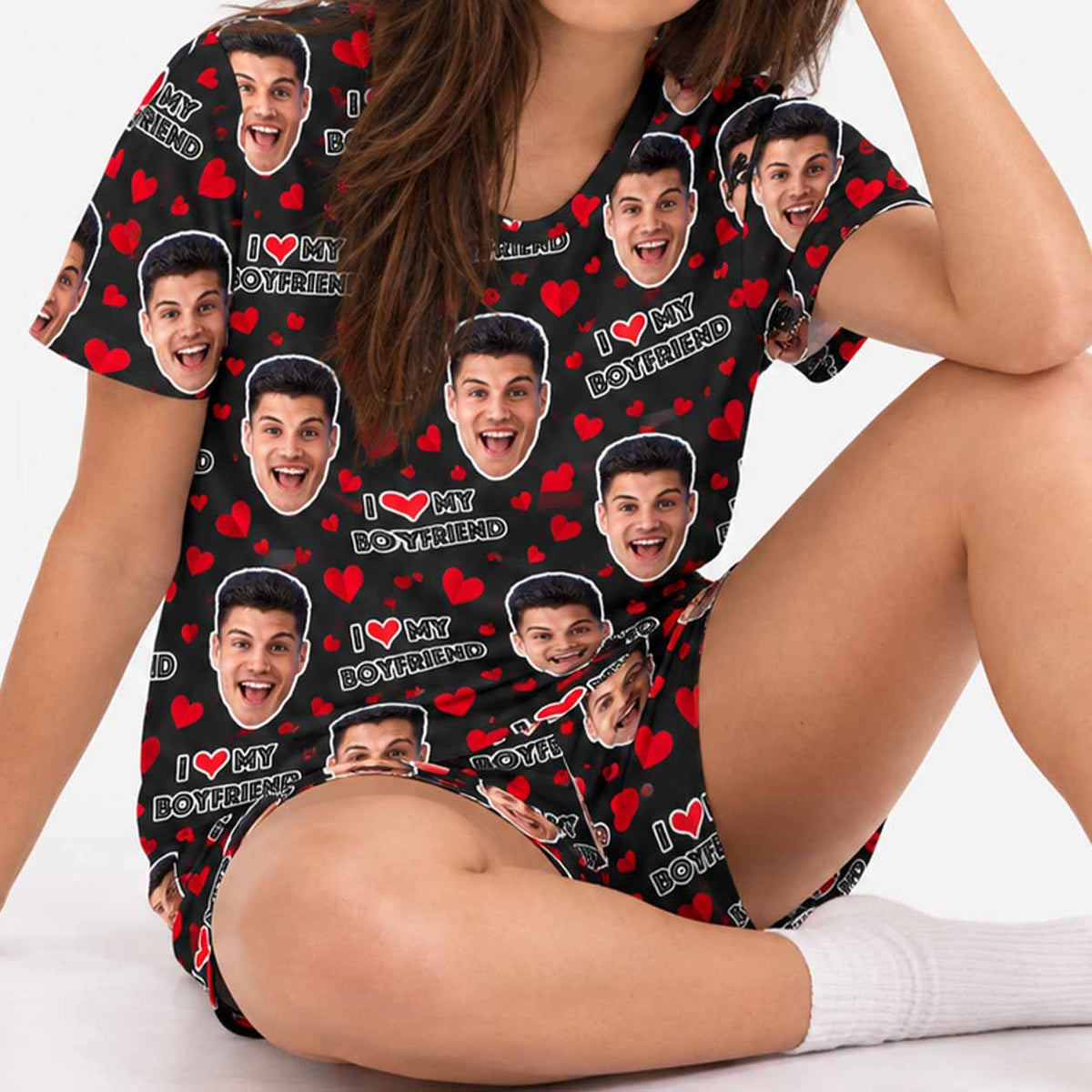Women's I Love My Boyfriend PJs - Shorts Set