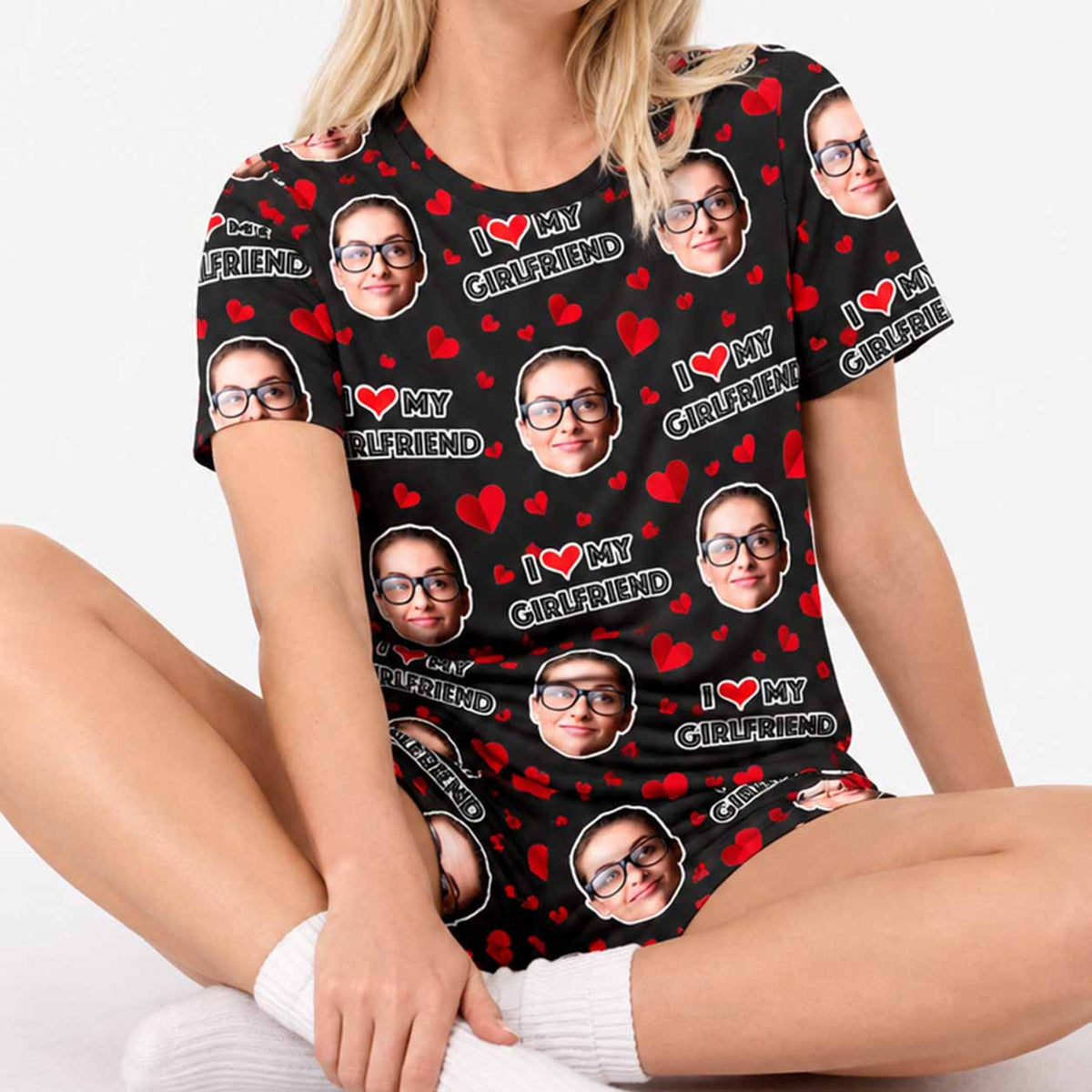 Women's I Love My Girlfriend PJs - Shorts Set