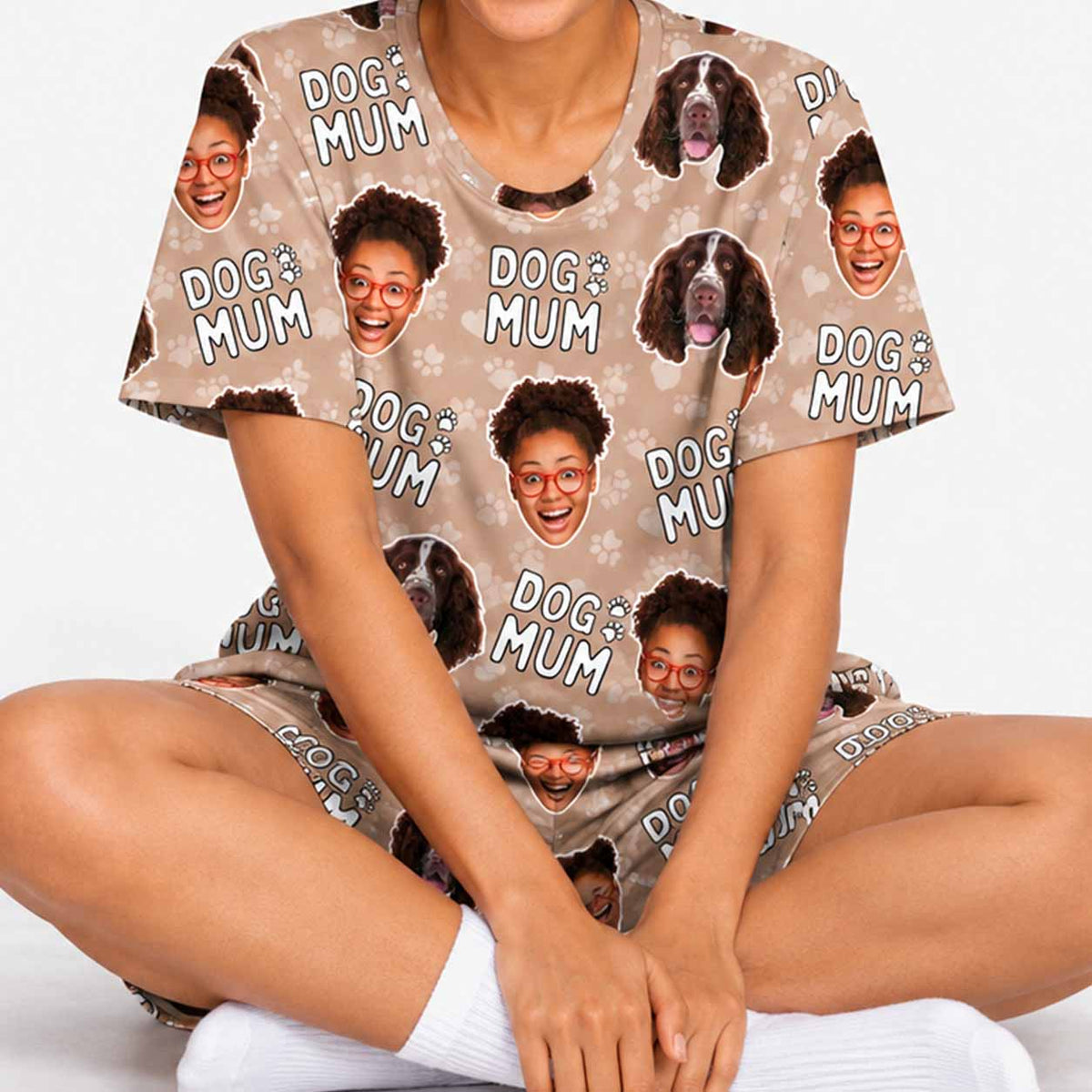 Women's Dog Mum Personalised PJs - Shorts Set