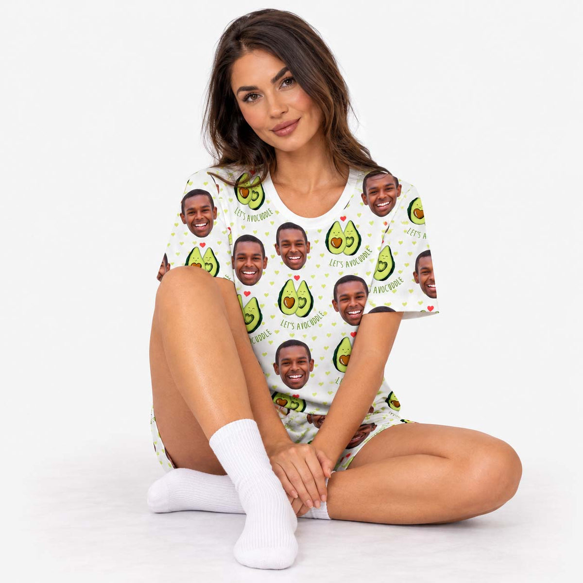 Women's Let's Avocuddle Personalised PJs - Shorts Set