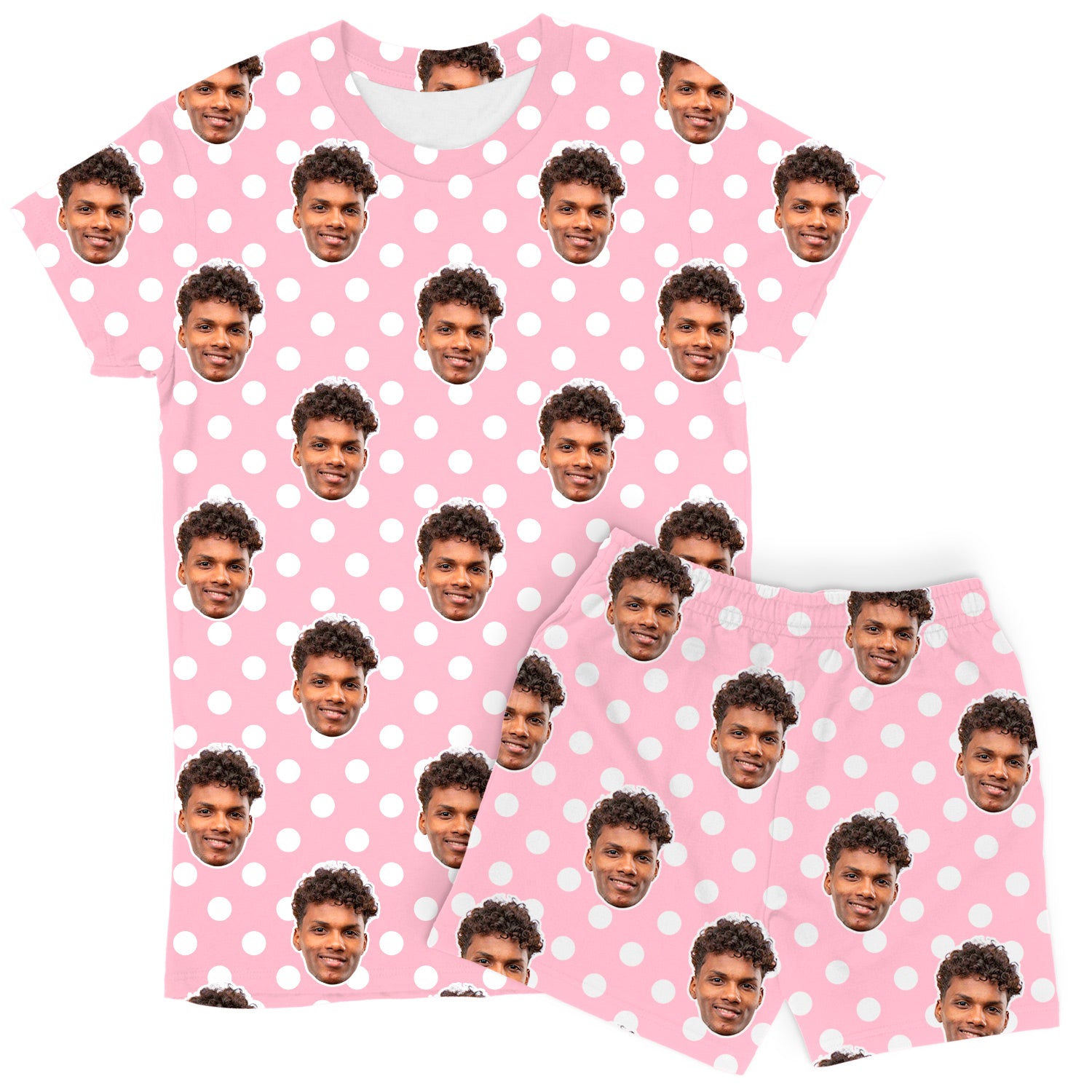 Women's Polka Dot Personalised PJs - Shorts Set