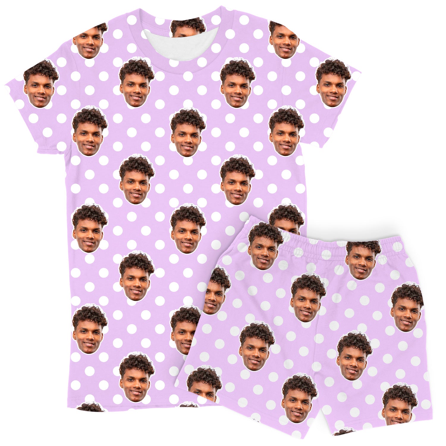 Women's Polka Dot Personalised PJs - Shorts Set