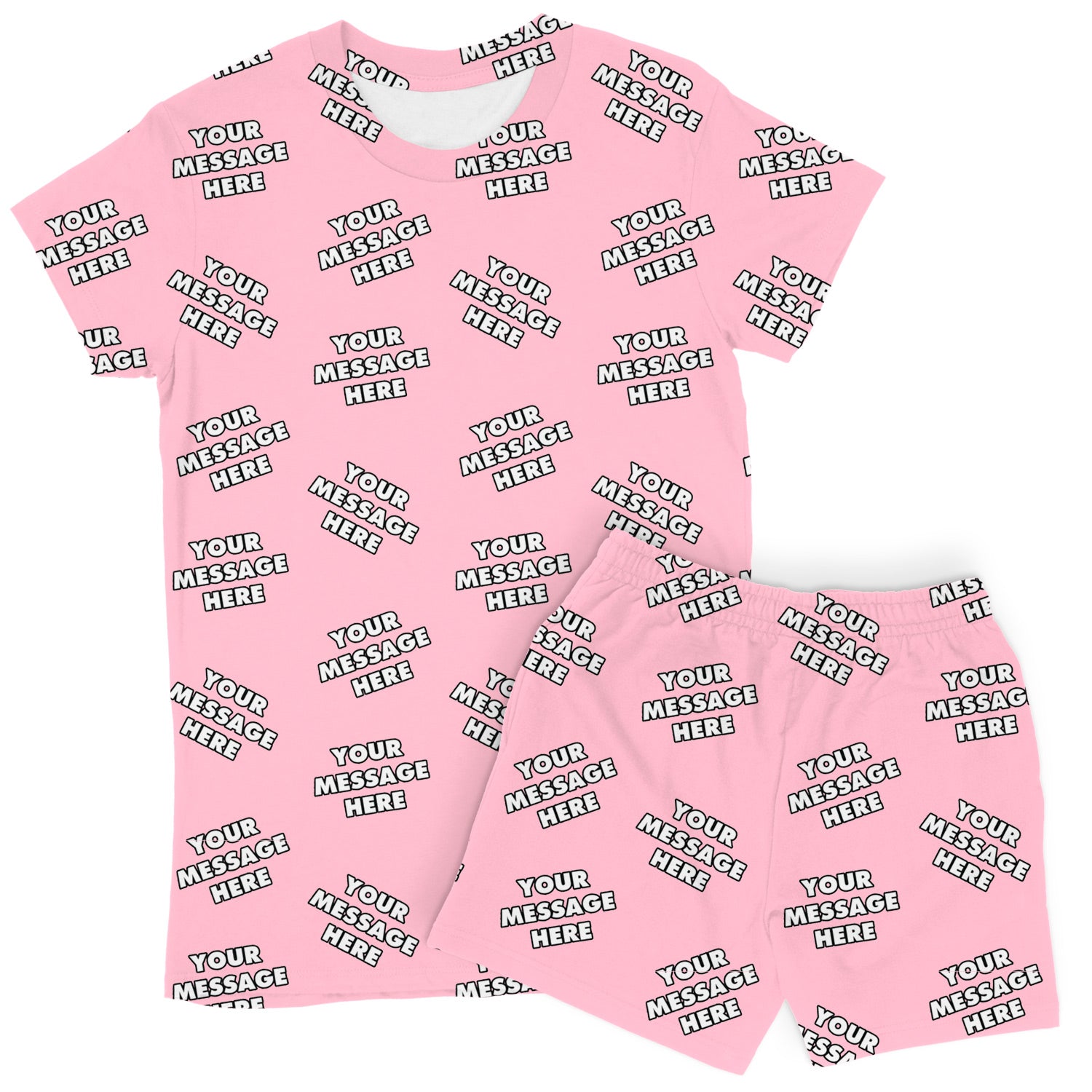 Women's Personalised Message PJs - Shorts Set