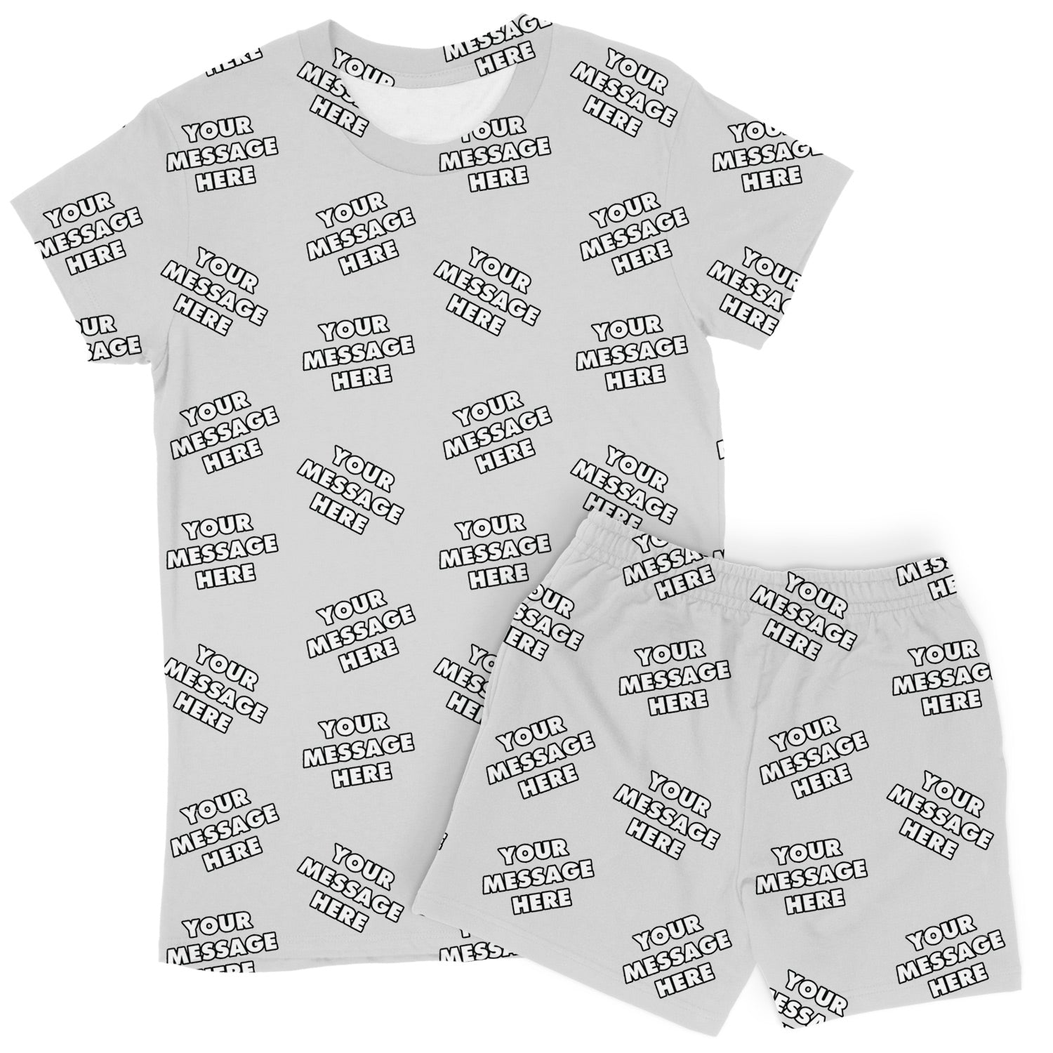 Women's Personalised Message PJs - Shorts Set