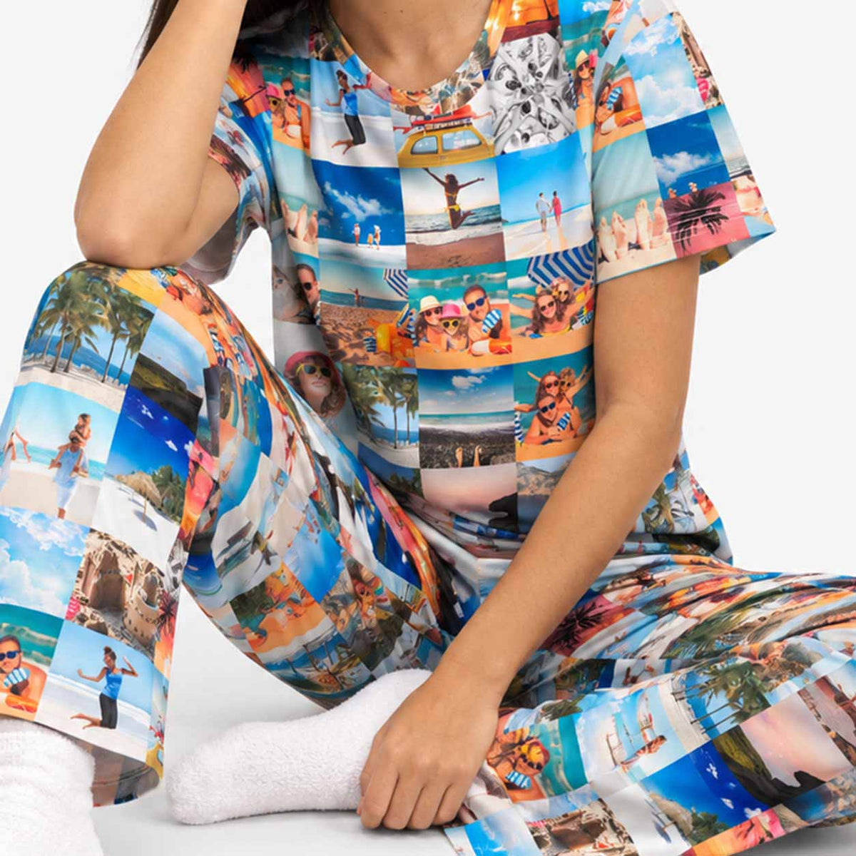 Women's Photo Collage Pyjamas - Trouser Set