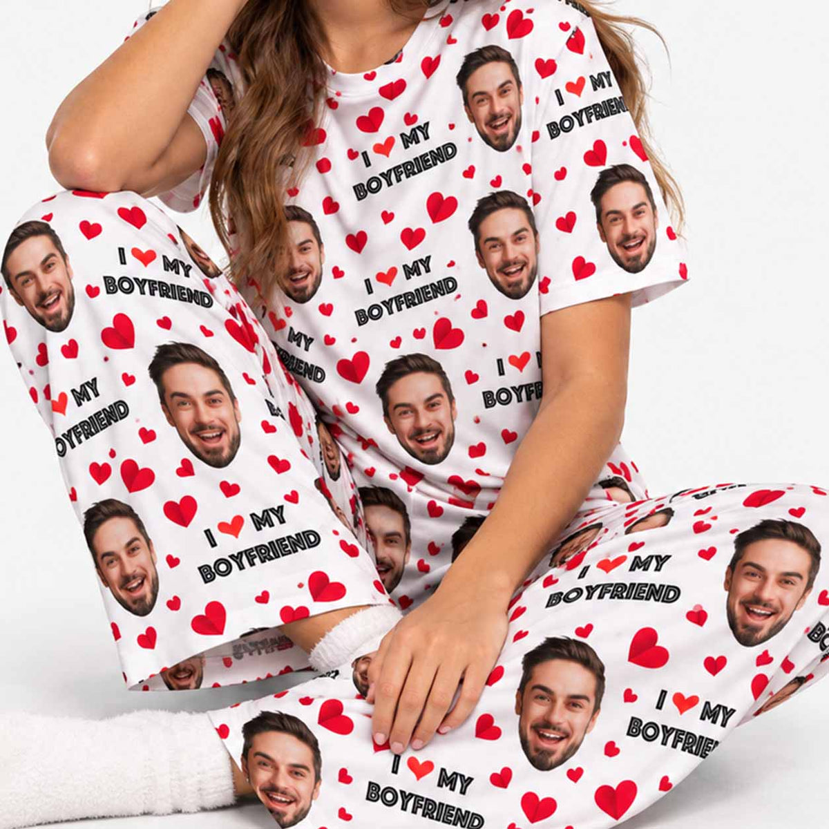 Women's I Love My Boyfriend Pyjamas - Trouser Set