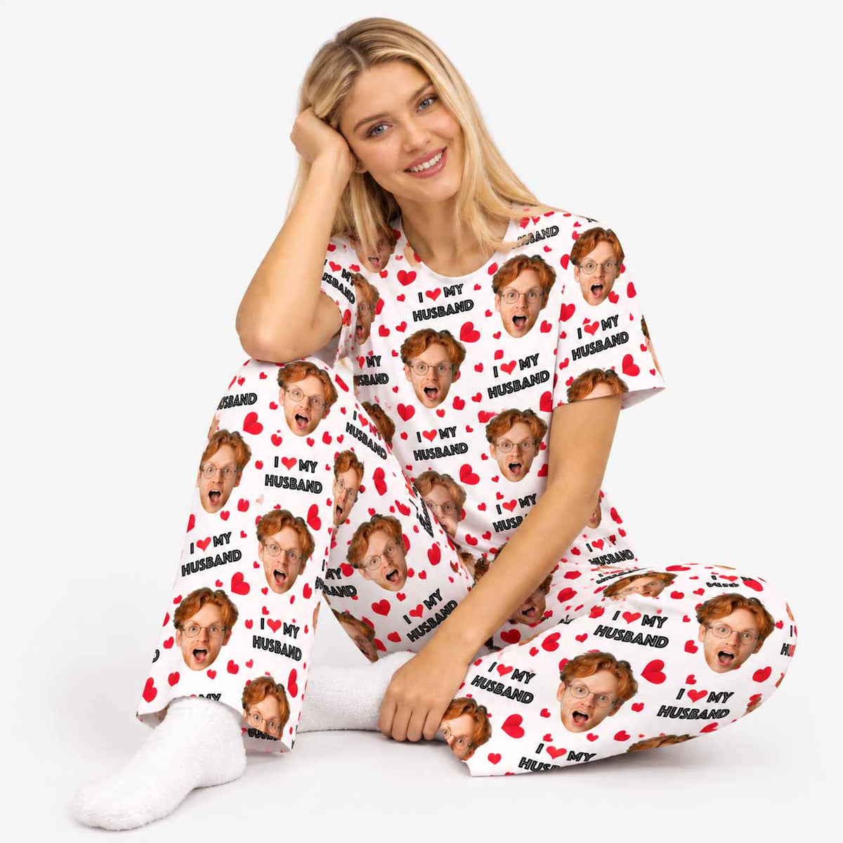 Women's I Love My Husband Pyjamas - Trouser Set