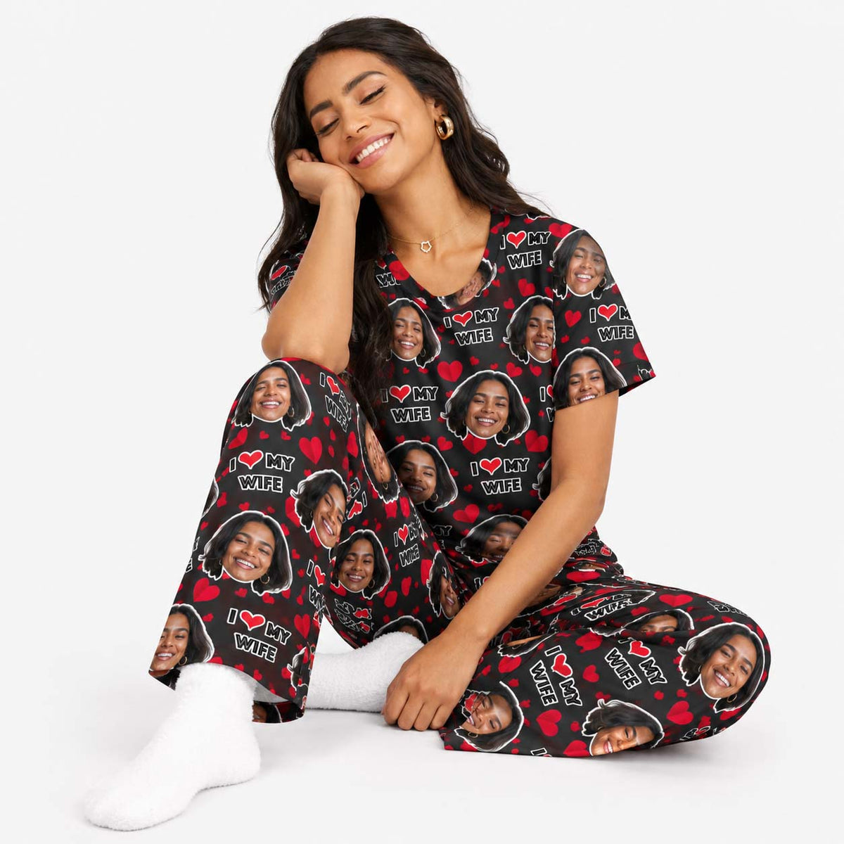 Women's I Love My Wife Pyjamas - Trouser Set