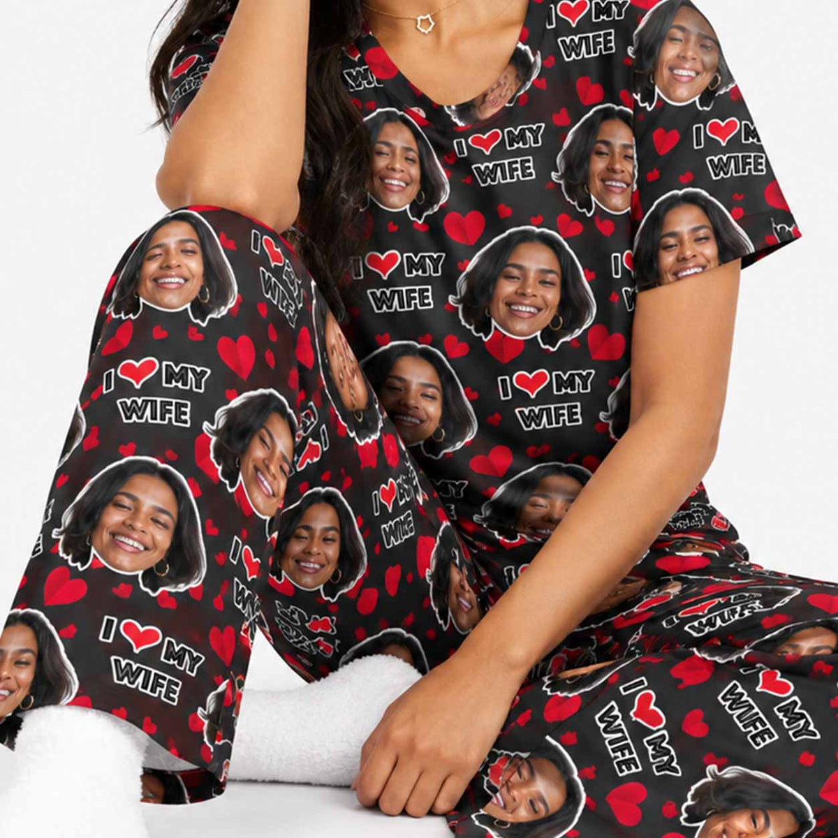 Women's I Love My Wife Pyjamas - Trouser Set