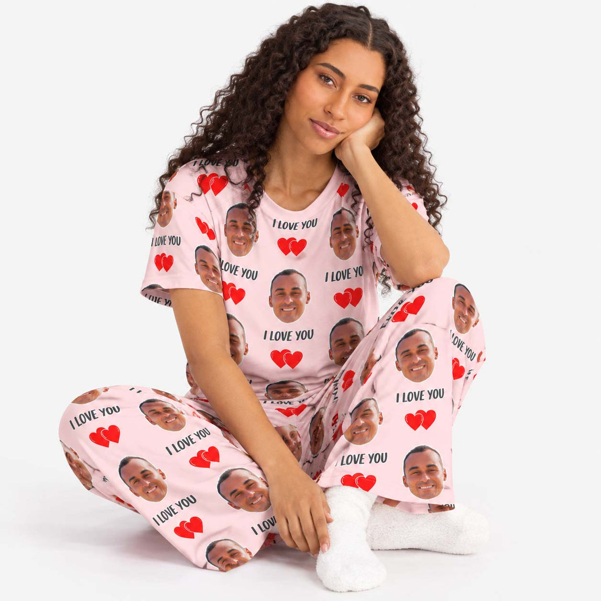 Women's I Love You Personalised Pyjamas - Trouser Set