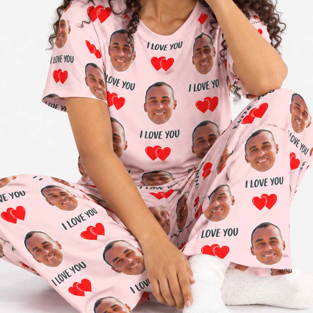 Women's I Love You Personalised Pyjamas - Trouser Set