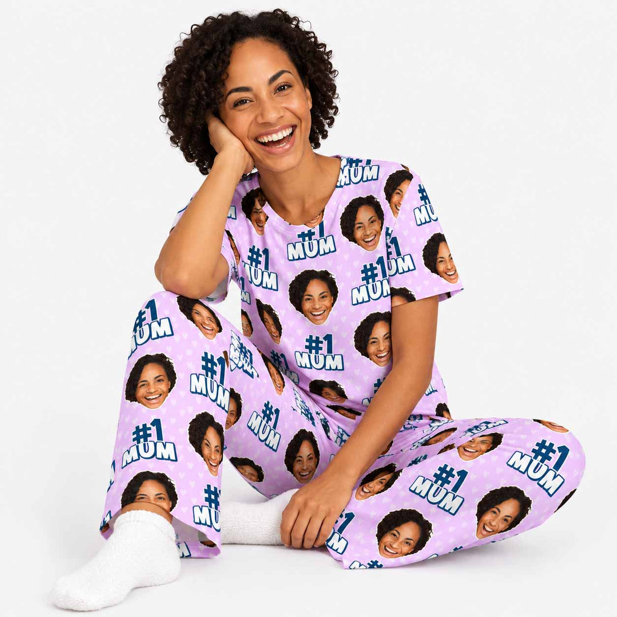 Women's Number 1 Mum Personalised Pyjamas - Trouser Set