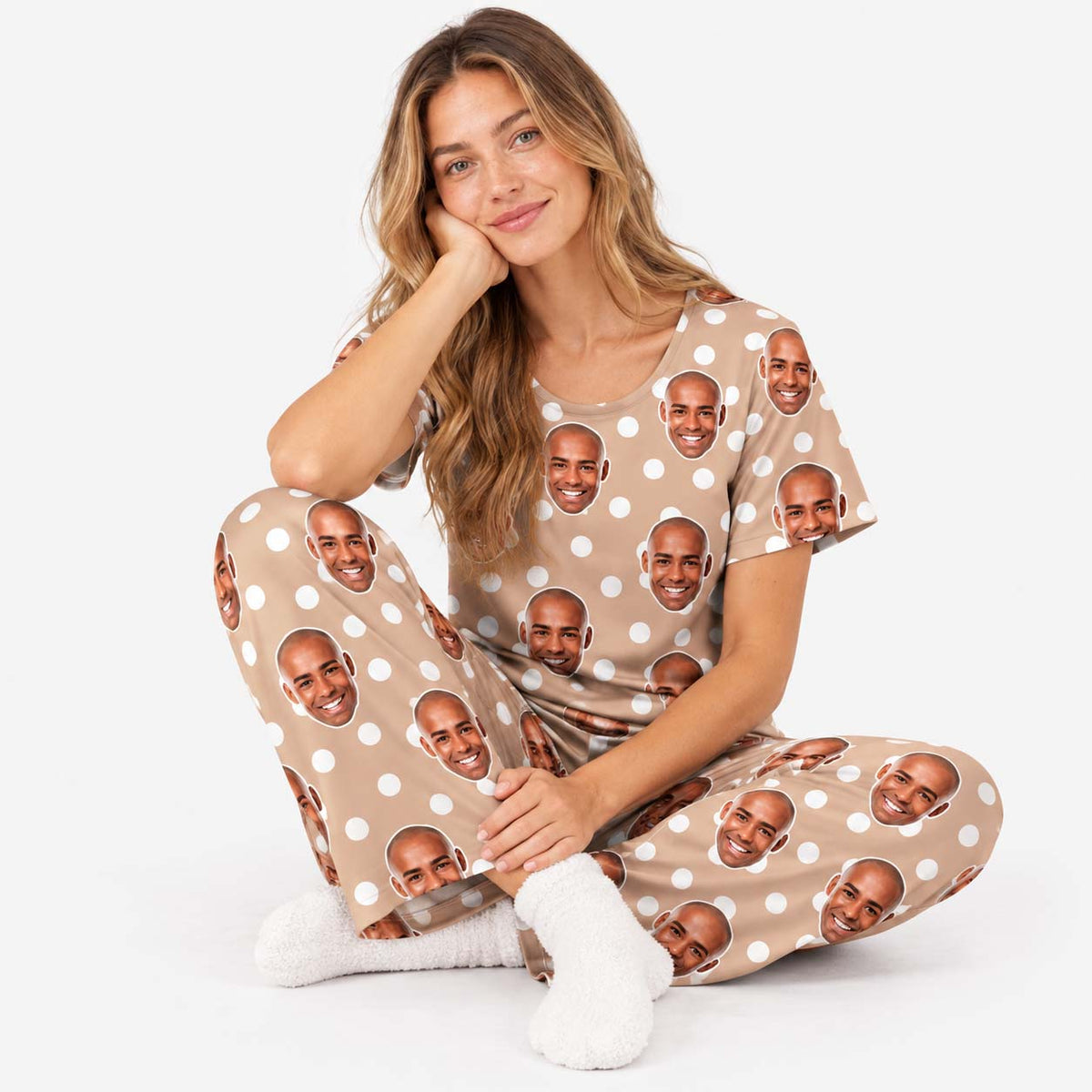 Women's Polka Dot Personalised Pyjamas - Trouser Set