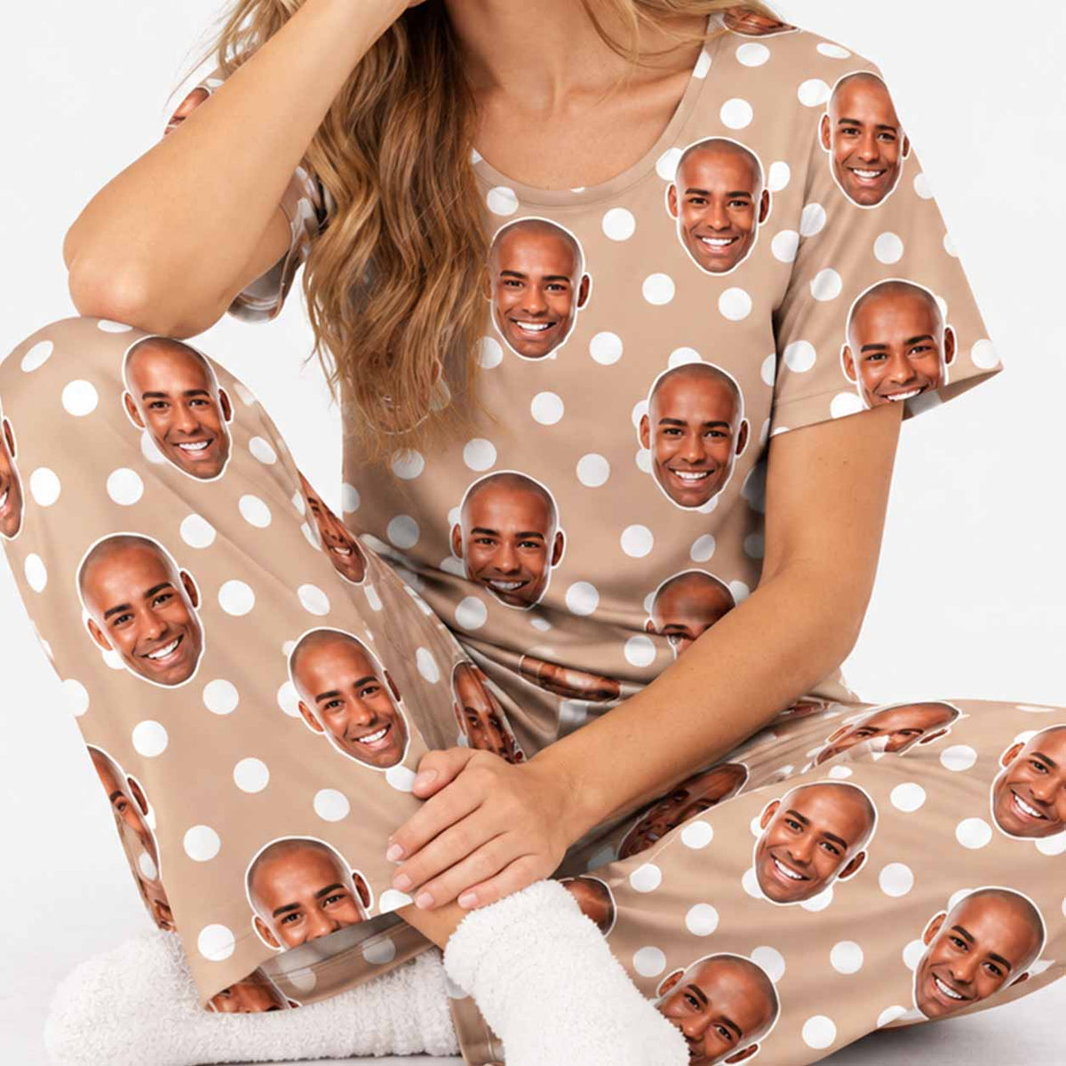 Women's Polka Dot Personalised Pyjamas - Trouser Set