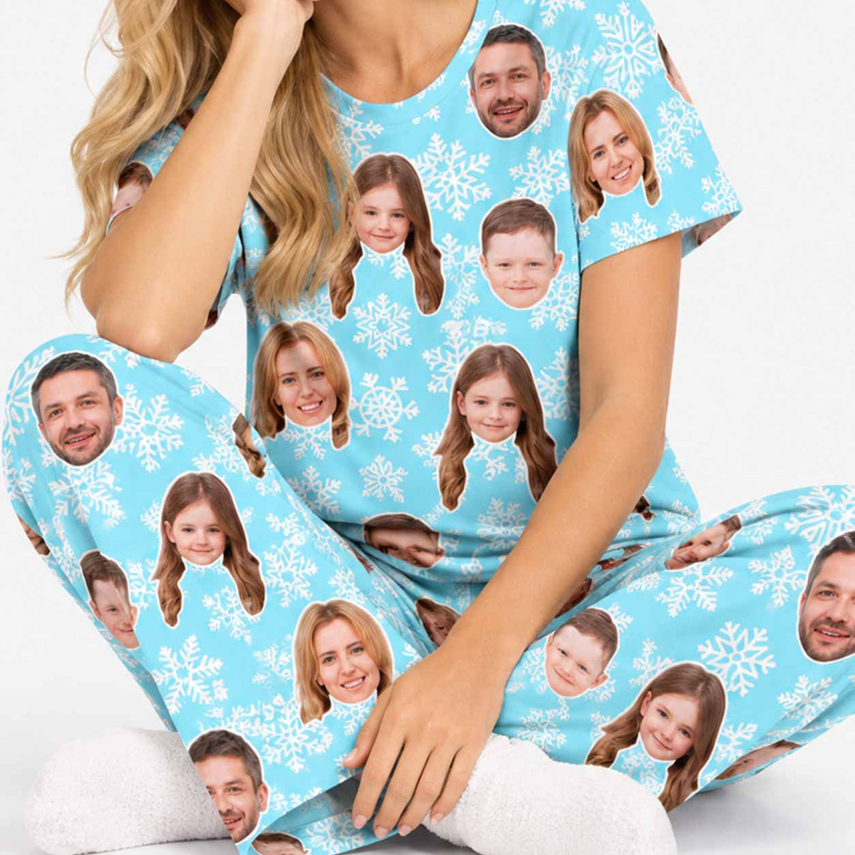 Women's Snowflake Christmas Pyjamas - Trouser Set