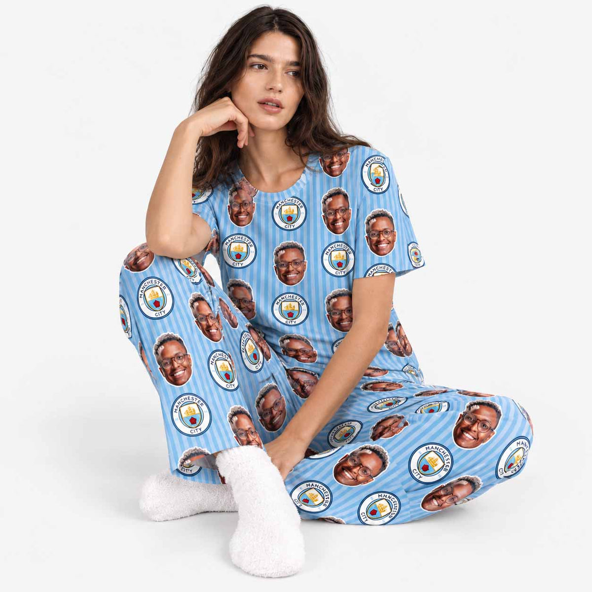 Man City Personalised Women's Pyjamas - Trouser Set