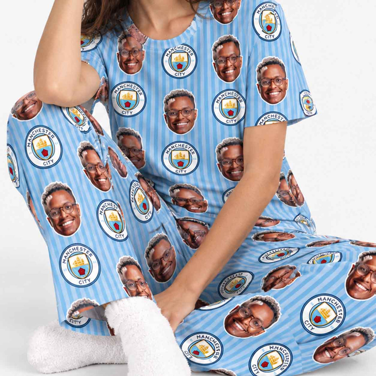 Man City Personalised Women's Pyjamas - Trouser Set
