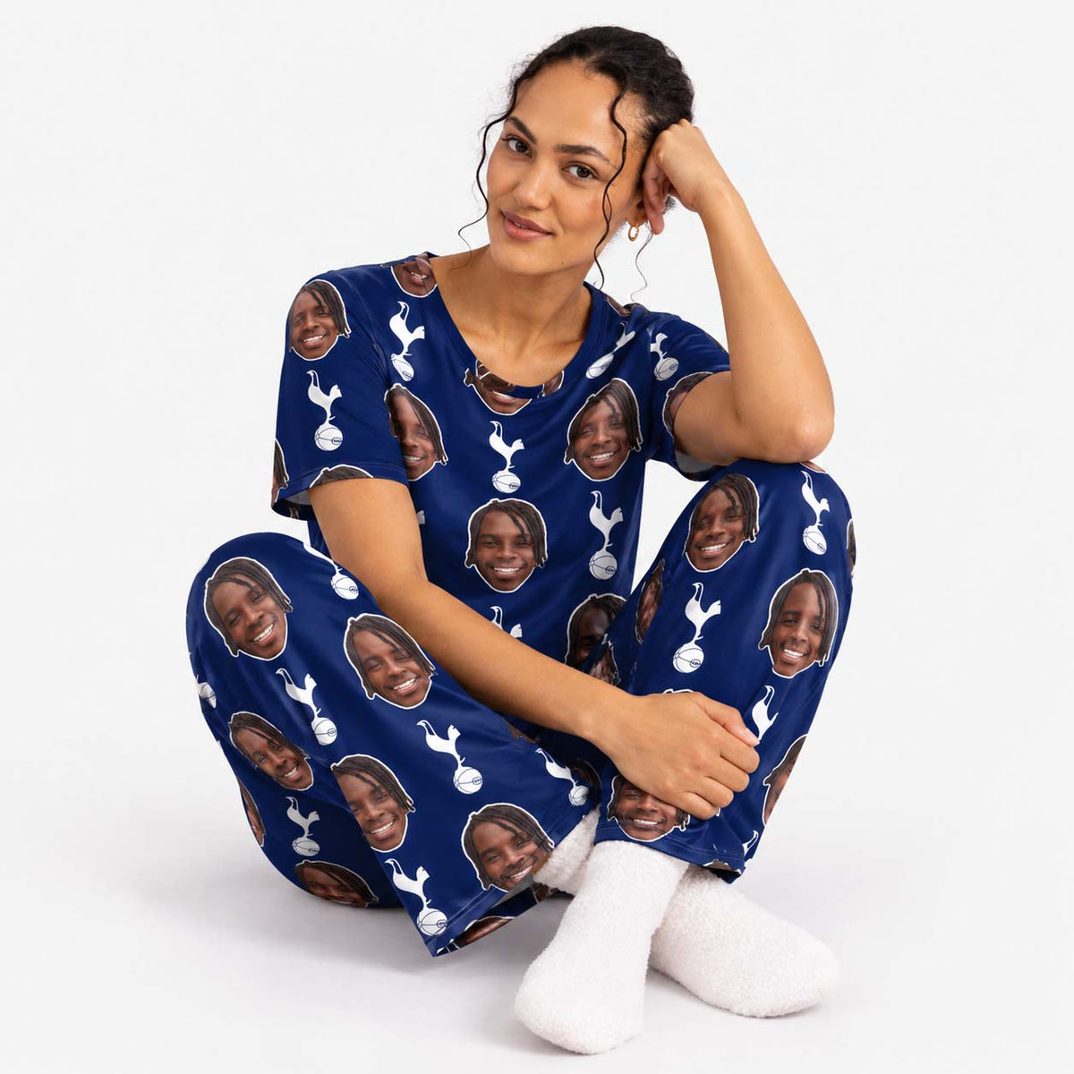 Spurs Navy Personalised Women's Pyjamas - Trouser Set
