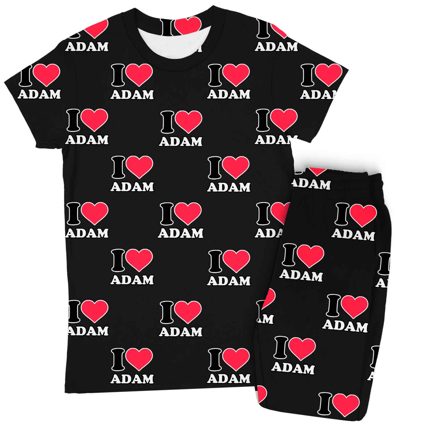 Women's I Heart Name Personalised Pyjamas - Trouser Set