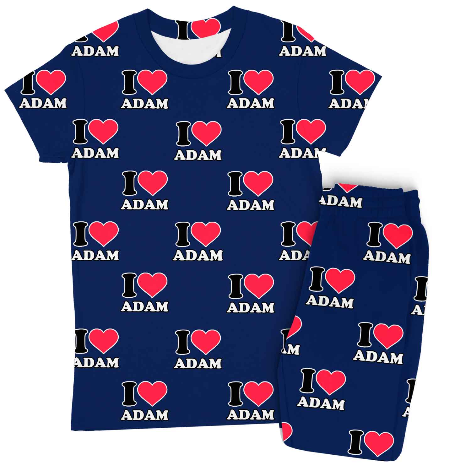 Women's I Heart Name Personalised Pyjamas - Trouser Set