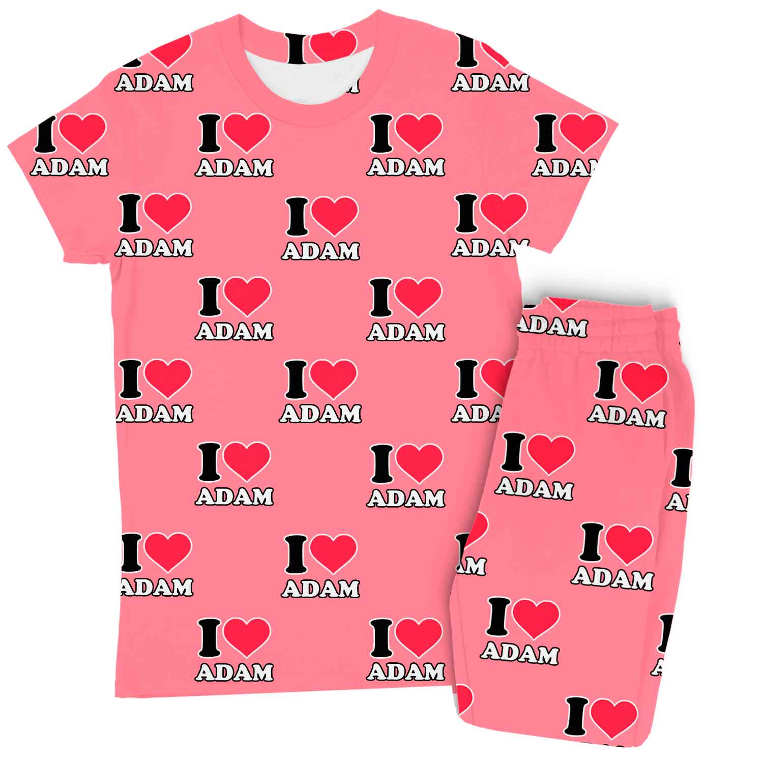 Women's I Heart Name Personalised Pyjamas - Trouser Set