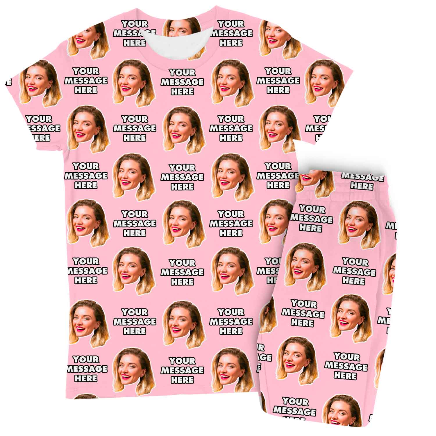 Women's Face & Message Personalised Pyjamas - Trouser Set
