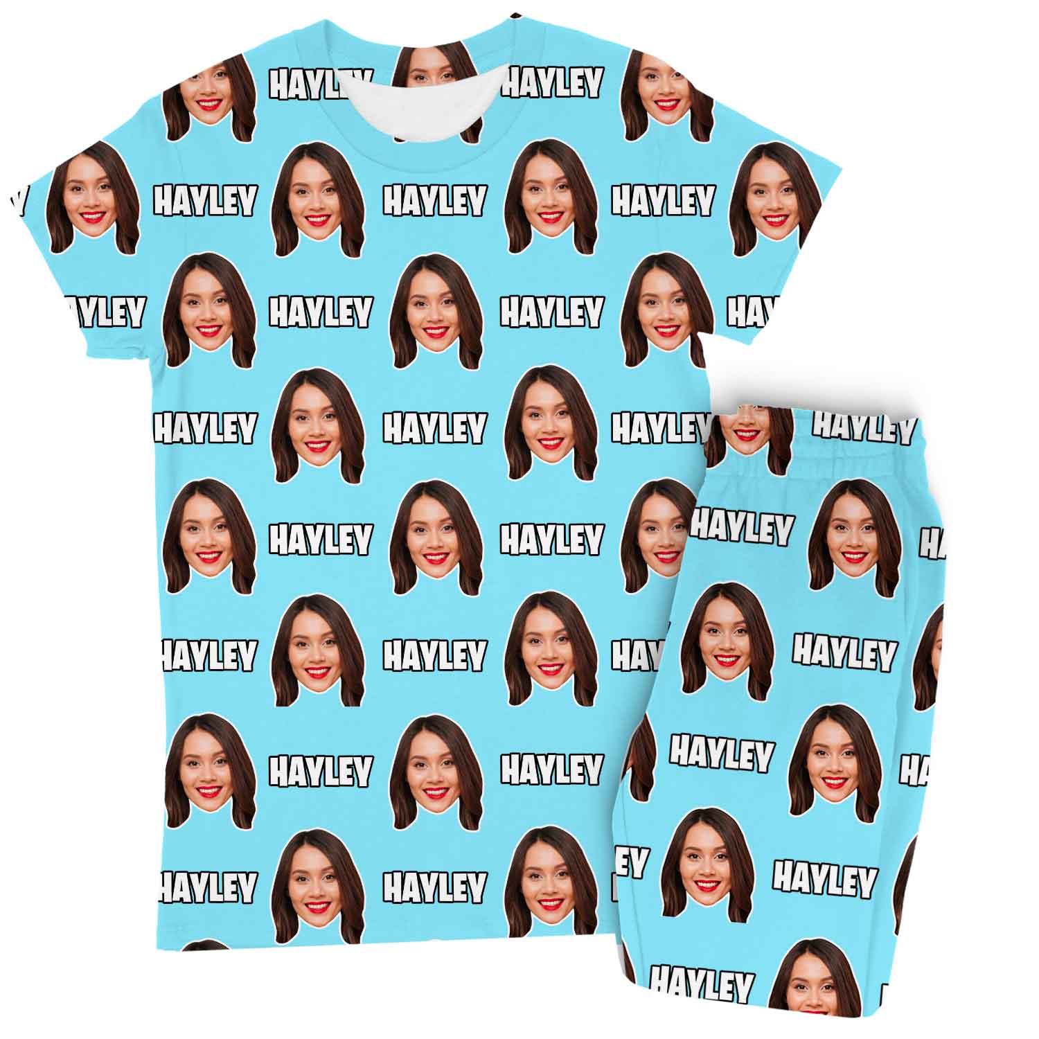 Women's Custom Face & Name Personalised Pyjamas - Trouser Set